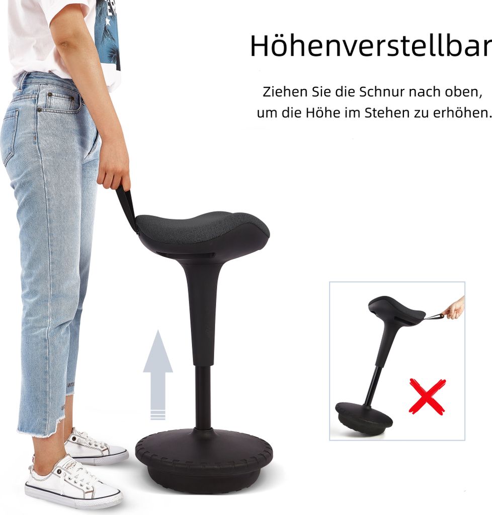 IWMH Ergonomischer Arbeitshocker, Höhenverstellbar Produktbild 6