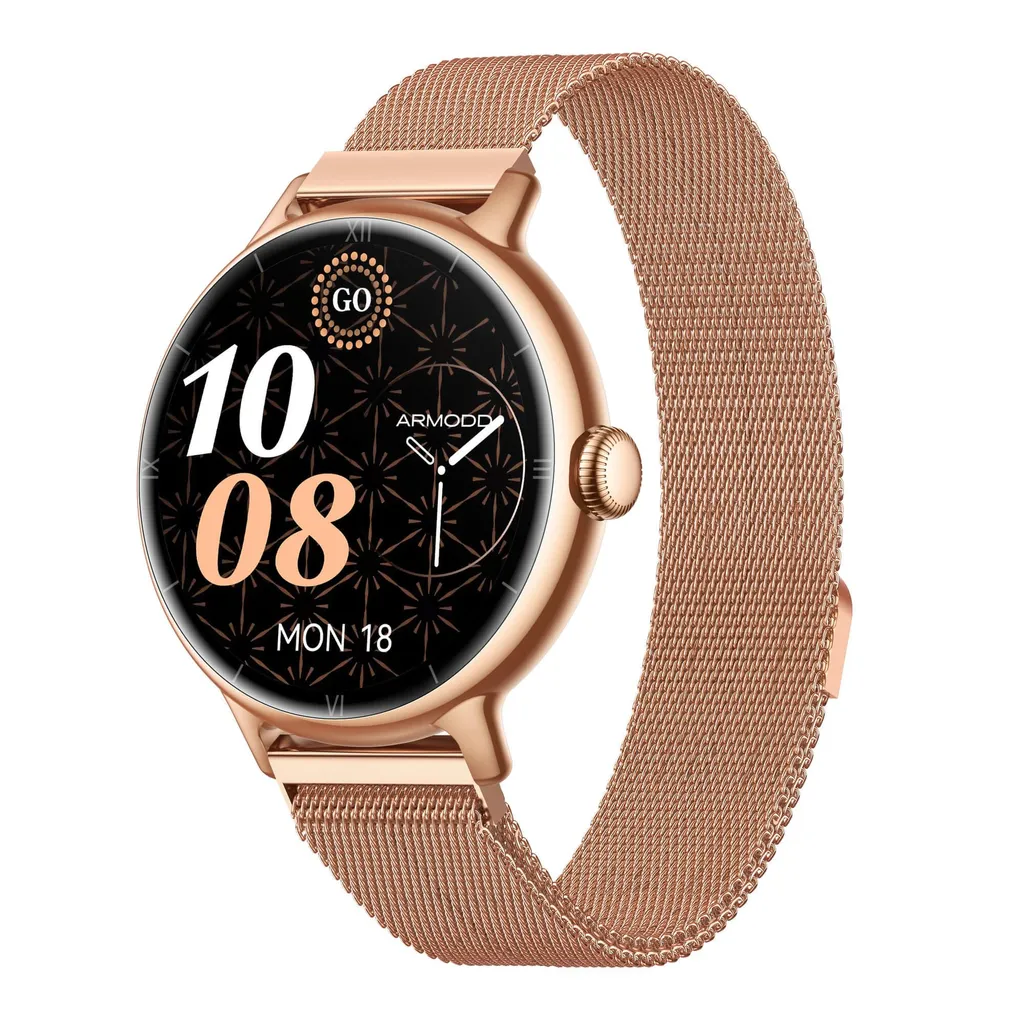 ARMODD Candywatch 5 GPS Smartwatch Or Rose avec Bracelet Métallique Chic