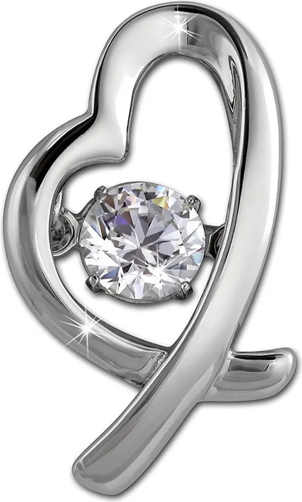 Pendentif Cœur SilverDream D2DSH102W Argent 925 et Zirconia Mobile Blanc