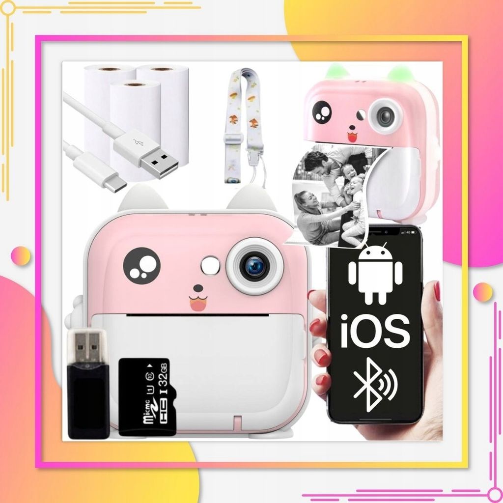 Instantní Fotoaparát Pro Děti Tiskárna S 32Gb Kartou + 3 Obrázek produktu 14