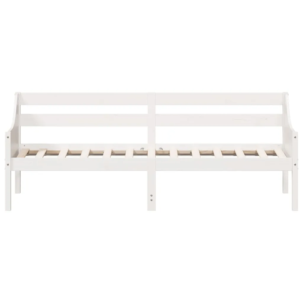 Lit de jour en pin massif blanc 80x200 cm - Structure de lit robuste