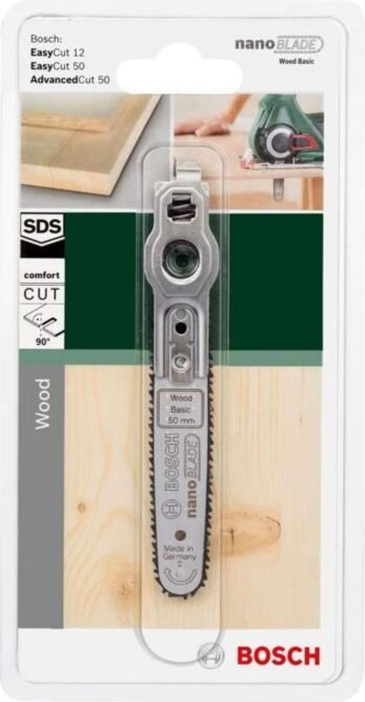 NanoBlade Wood Basic 50 Sägeblatt, Bosch NanoBlade Technologie, für EasyCut 12, EasyCut 50, Advanced Cut 50