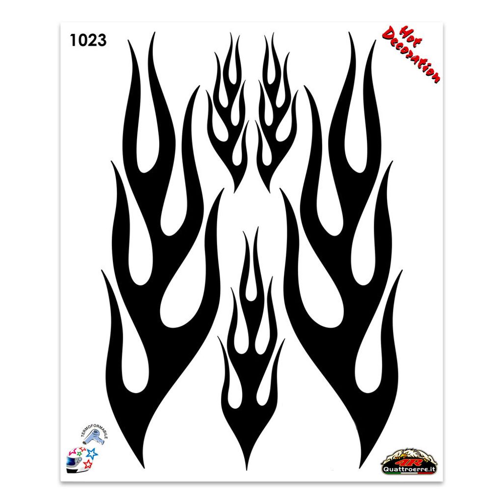 Sticker Schwarze Flammen 35 x 50 cm