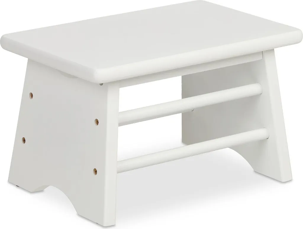 Petit repose-pieds blanc en bambou - Mobilier durable et polyvalent - 7