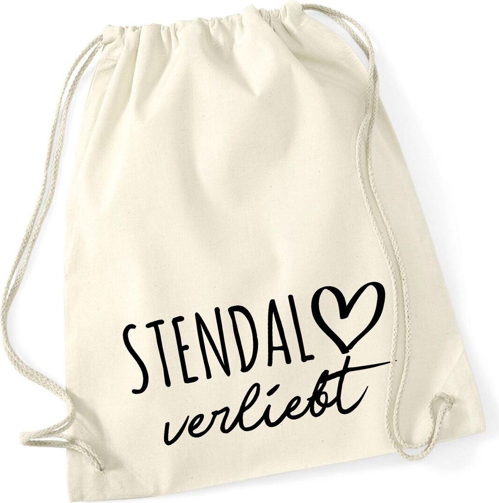 Huuraa Turnbeutel Stendal verliebt 12 Liter Natural Baumwolle Rucksack Geschenkidee