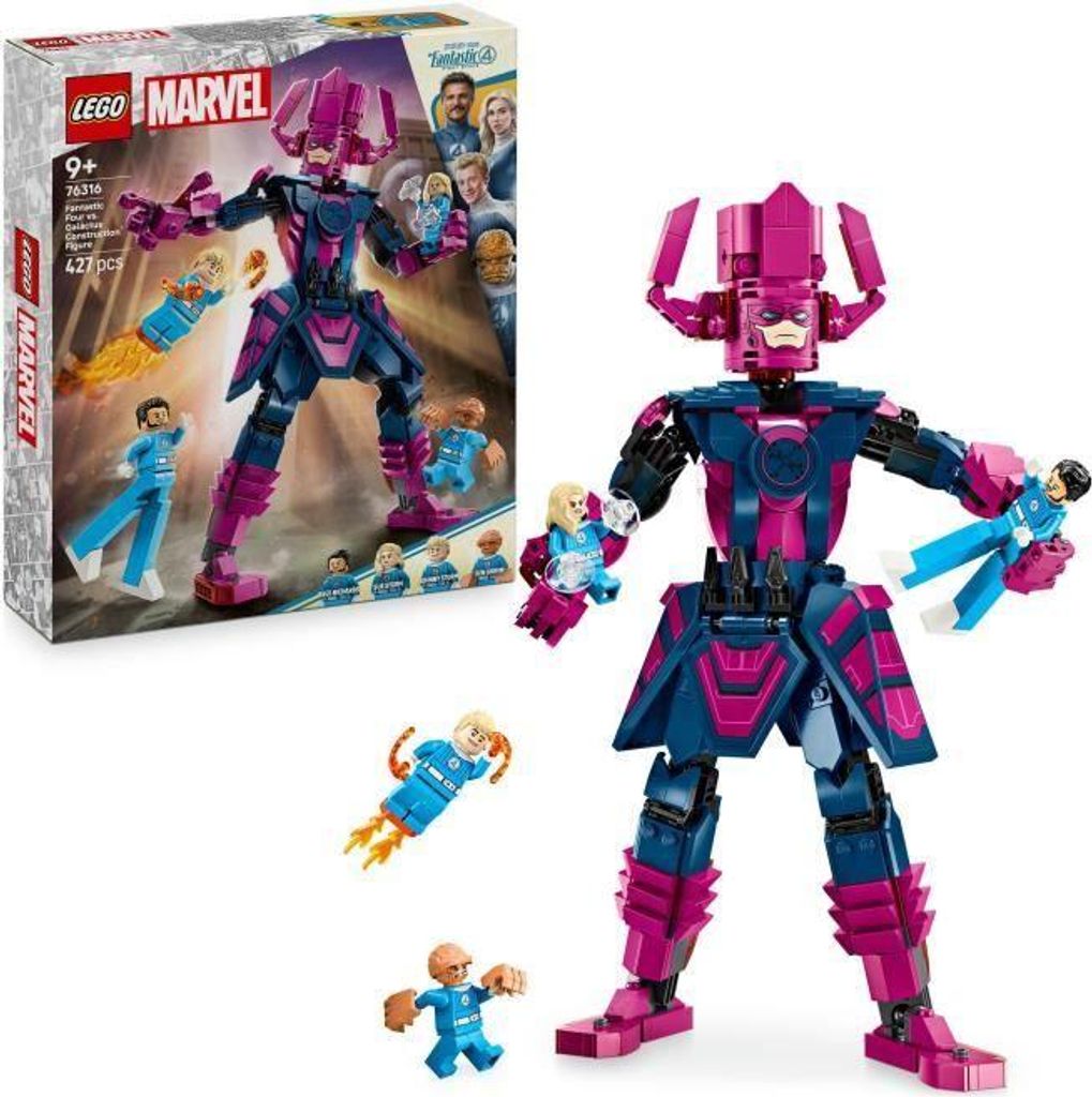 LEGO Marvel Die Fantastischen Vier gegen Galactus, Bauset 427 Teile, Helden Minifiguren, Galactus Figur, Ab 9 Jahren