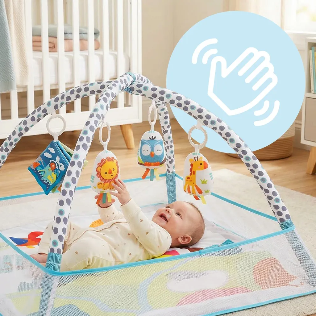Aire de jeu Malplay pour nouveau-né avec arches d'activités 76cm - 7