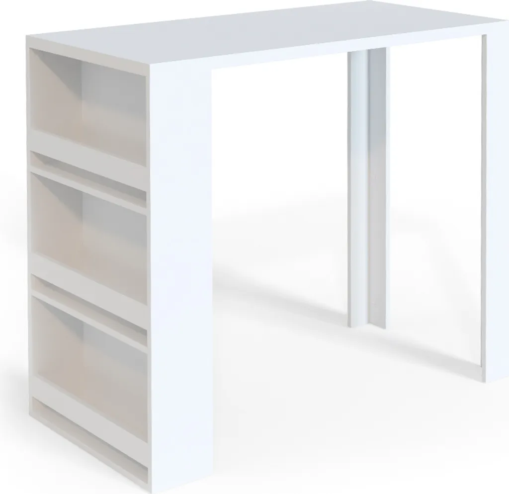 Table haute Vicco 57x117cm Blanc 31360 - Surface résistante et robuste