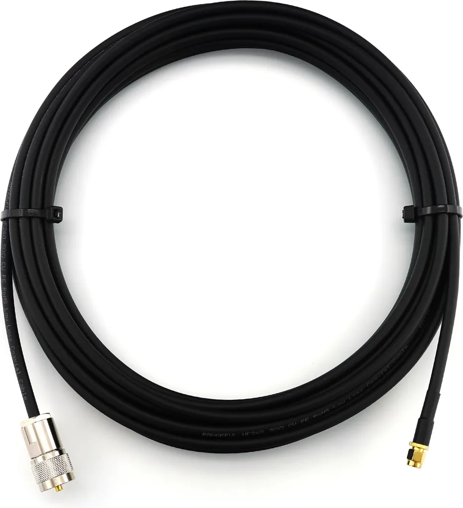 cavo coassiale UHF da PL259 a connettore SMA da 7 m - Cavo di prolunga a bassa perdita resistente alle intemperie HF-240 (equivalente a LMR 240) - Cavo d'antenna PL per antenne radio CB radio HAM radio SWR radioamatoriali - 4