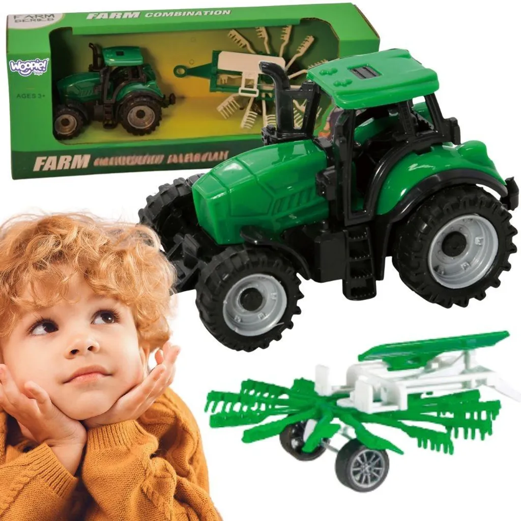 Tracteur Woopie Farm avec râteau : fini l'ennui des enfants au jardin