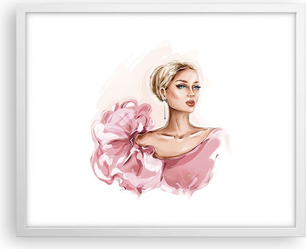 Gerahmtes Poster - Weißer Rahmen - Frau Künstlerin Mode - 50x40 cm - Wand Bild - Wanddeko - Wandbilder - Kunstposter - Wandposter - Bilderrahmen ...
