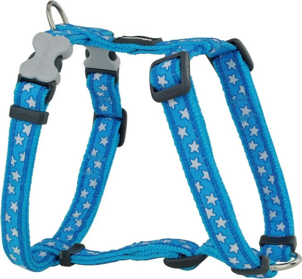 Pettorina per cani Red Dingo Style turchese stella bianca 46-76 cm