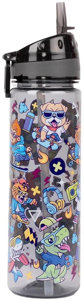 Wasserflasche Trinkflasche 650 ml dicht mit Strohhalm für Kinder ohne BPA