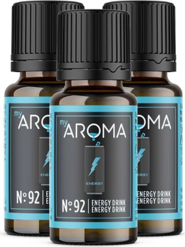 myAROMA Flavour Drops – Energy Drink 3x10ml, kalorienfreie & vegane Geschmacksdrops, ohne künstliche Farbstoffe, ideal zum Backen und für Getr...
