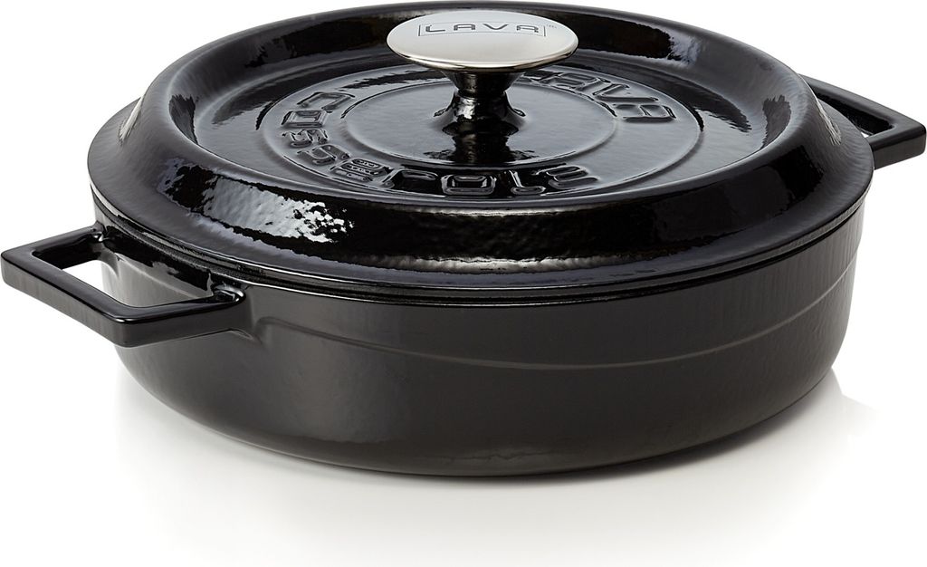LAVA Kochtopf mit Deckel aus emailliertem Gusseisen Schwarz Produktbild 1