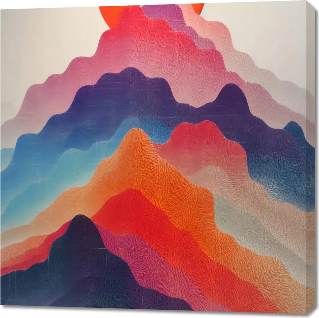 Tableau Montagnes Gama Image 90 x 90 cm - Décoration Murale Carrée