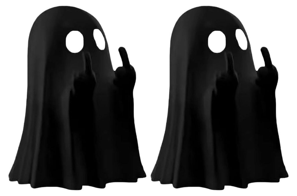1/2/3/4/6 Stück Halloween Mittelfinger-Geisterfigur Mini Gruselige Geisterstatue Feiertagsparty Heim-Büro Schreibtischdekoration Ornament