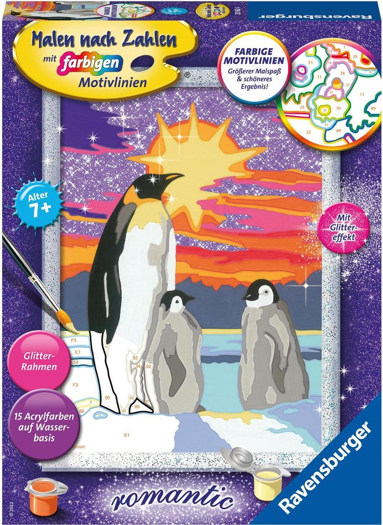 Ravensburger Malen nach Zahlen 20162 - Pinguinliebe - Kinder ab 9 Jahren