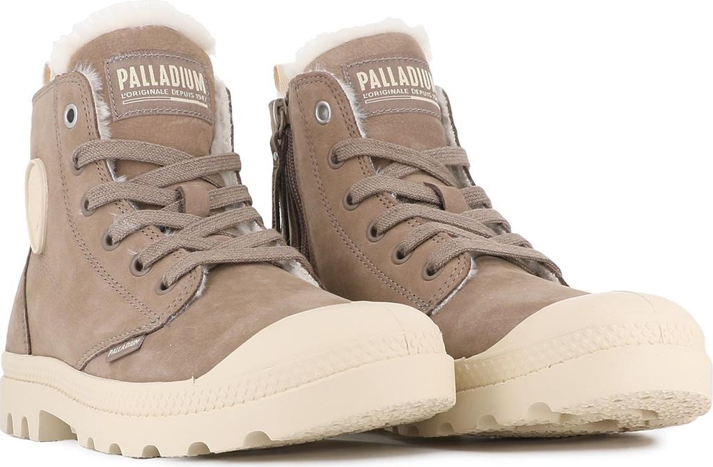 Palladium Pampa Hi Zip L Veterschoenen Hoog - Taupe - Maat 40