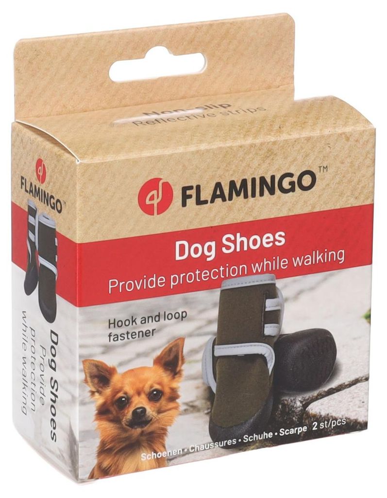 Flamingo Hundeschuhe Laky grün - 2 Stück, Größe: S