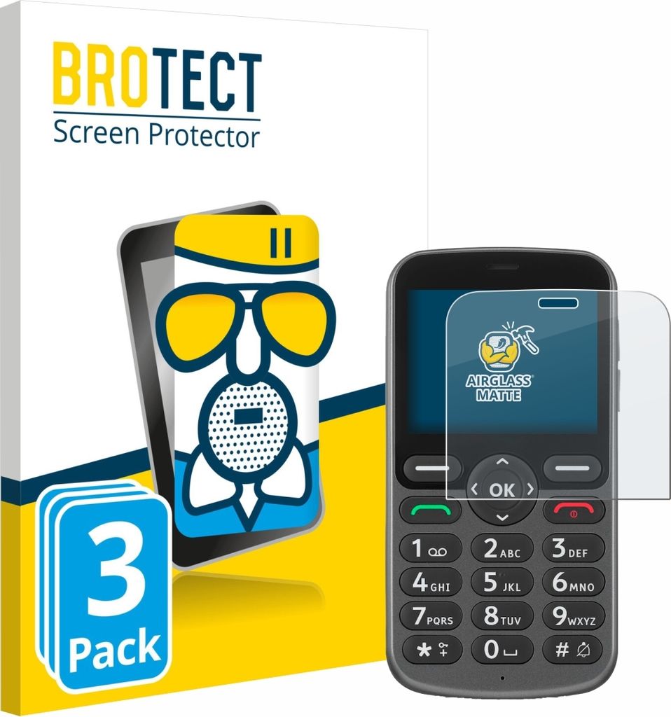3x BROTECT Entspiegelungs Schutzglas für Doro 1380 Schutzfolie Panzer Folie Glas Display Schutz matt