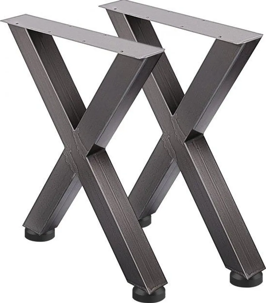 Pieds de table industriels en métal noir mat supportant jusqu'à 1000 kg