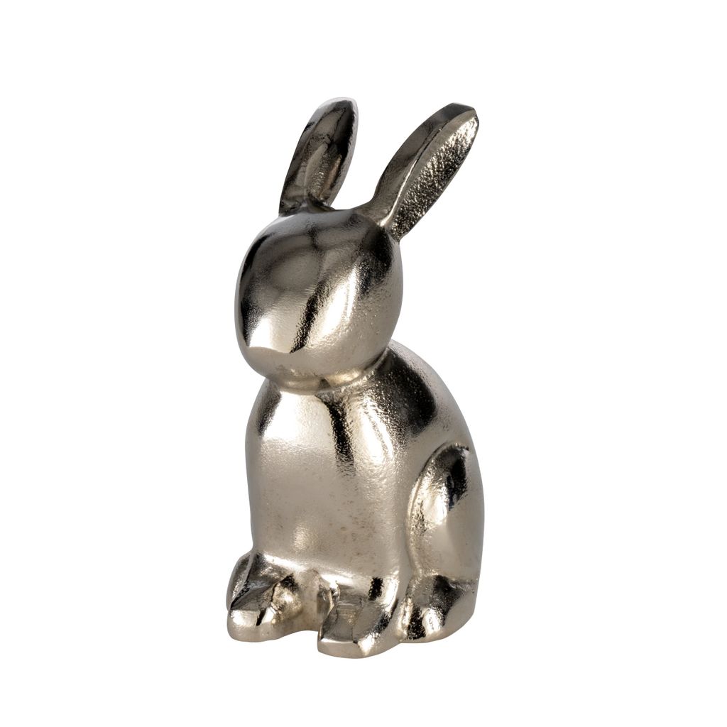 EGLO Living Osterdeko Hase Vohilava, Deko Ostern Frühling, Frühlingsdeko Osterhase, elegante Tischdeko, Osterfigur aus Aluminium in Silber, 13 cm
