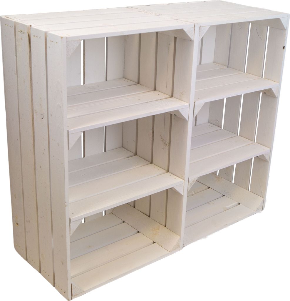 12er Set Weiße Regalkisten Mit Geflammtem Boden – 50x40x30 Cm, Mittelbrett Quer, Vielseitige Aufbewahrung