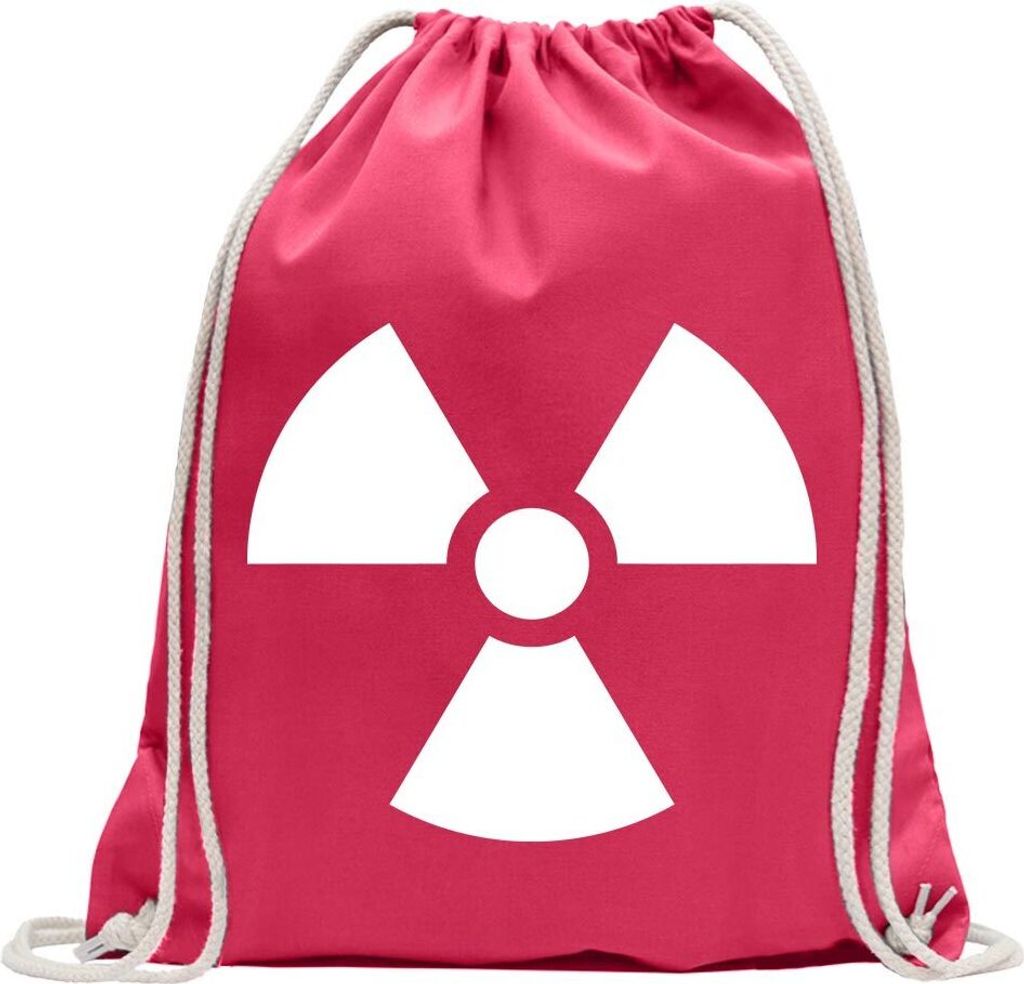 Kiwistar - Turnbeutel - pink - Radioaktiv - Fun Rucksack Sport Beutel Gymsack Baumwolle mit Ziehgurt