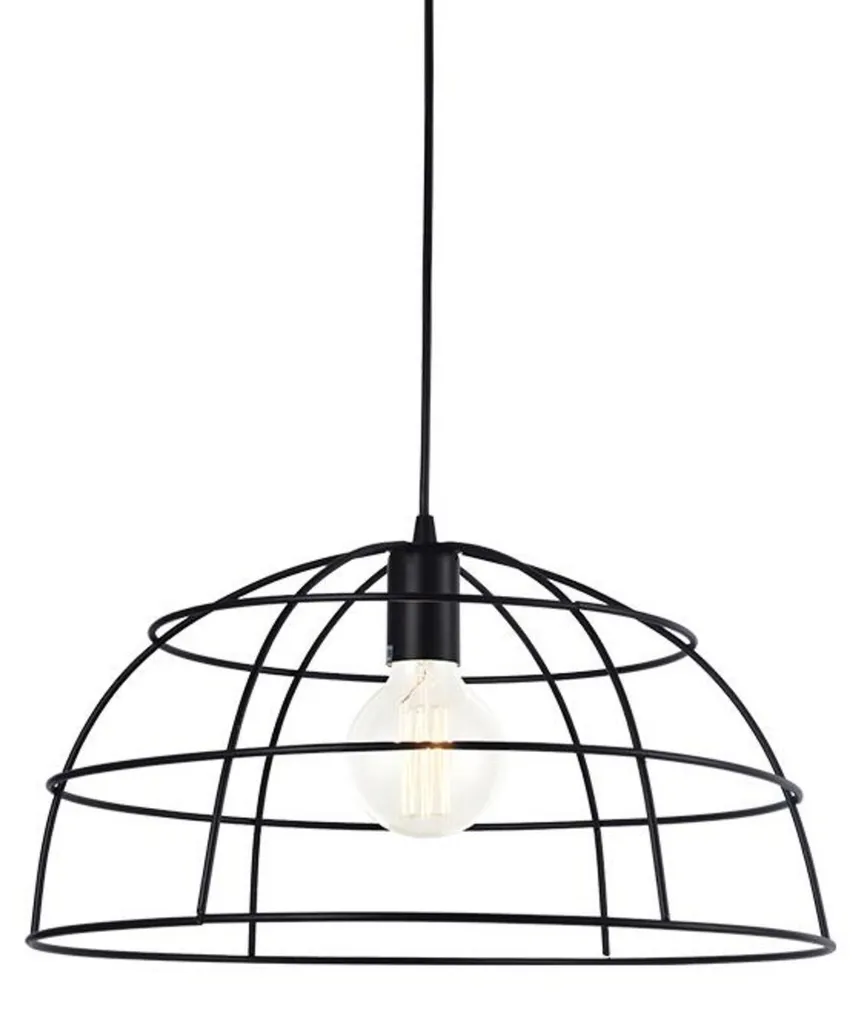 Lustre suspension vintage en métal noir pour éclairage de plafond chic