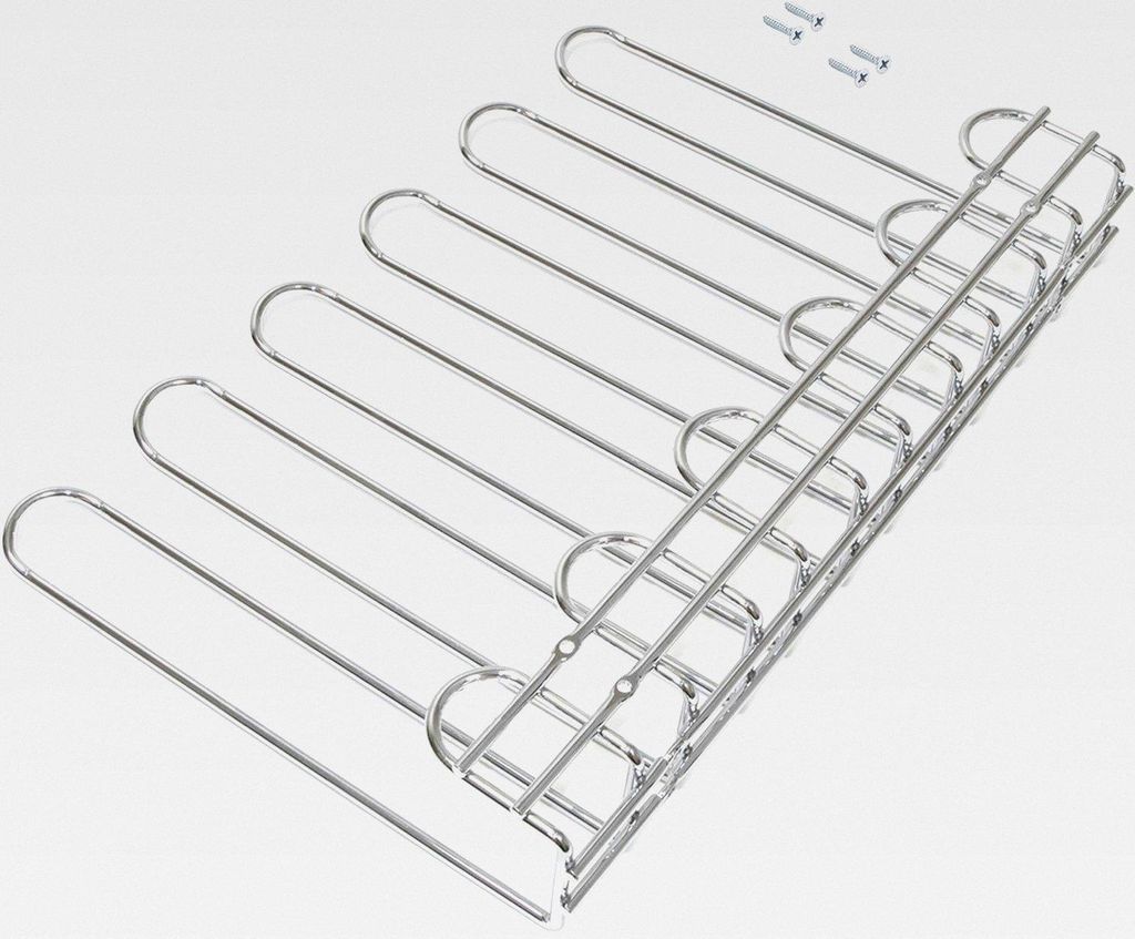 Gläserhalter mit 5 Zeilen für Möbel, Gläserschiene für Regale oder Bars, 320 mm, Stahl, verchromt