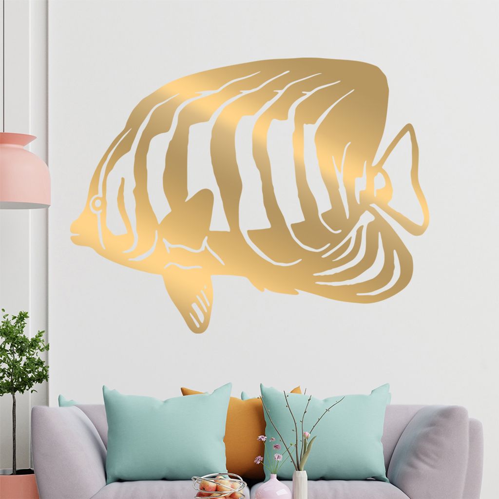 KIWISTAR Tropen Fisch - Meer Wasser Flossen Kiemen Schuppen Wandtattoo in 6 Größen - Wandaufkleber Wall Sticker - Dekoration, Küche, Wohnzimmer,...