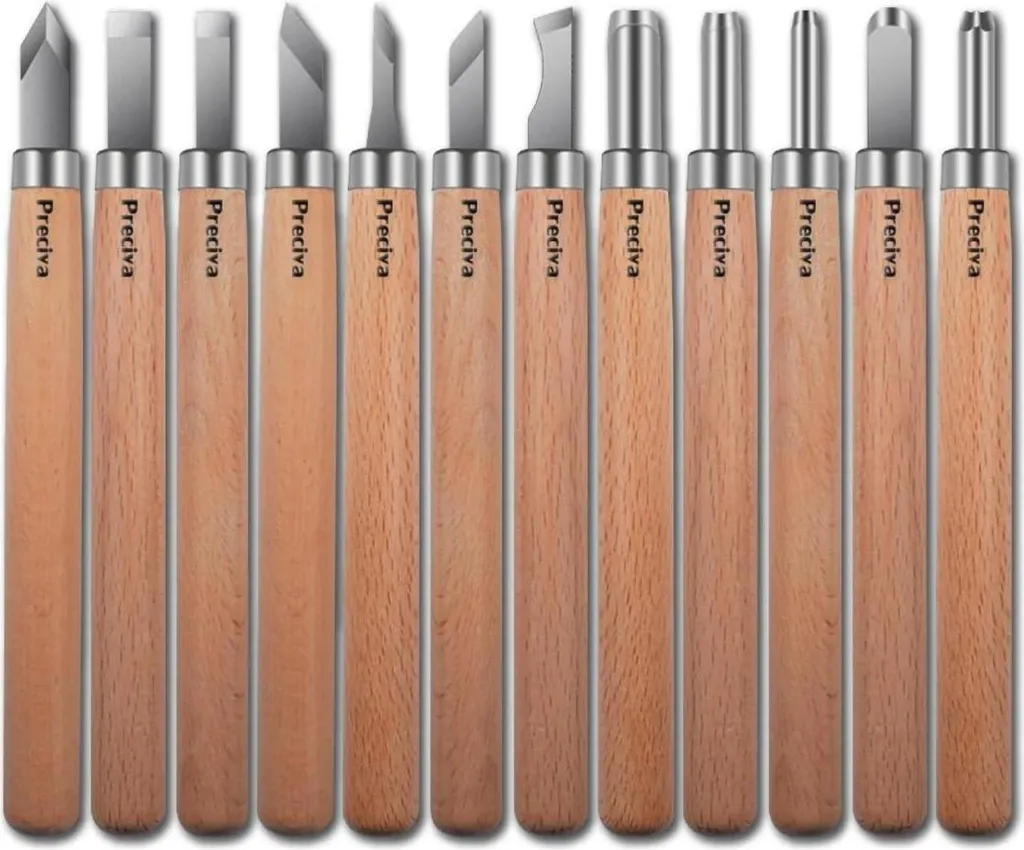 Kit sculpture sur bois 12 outils pour débuter l'artisanat et le DIY