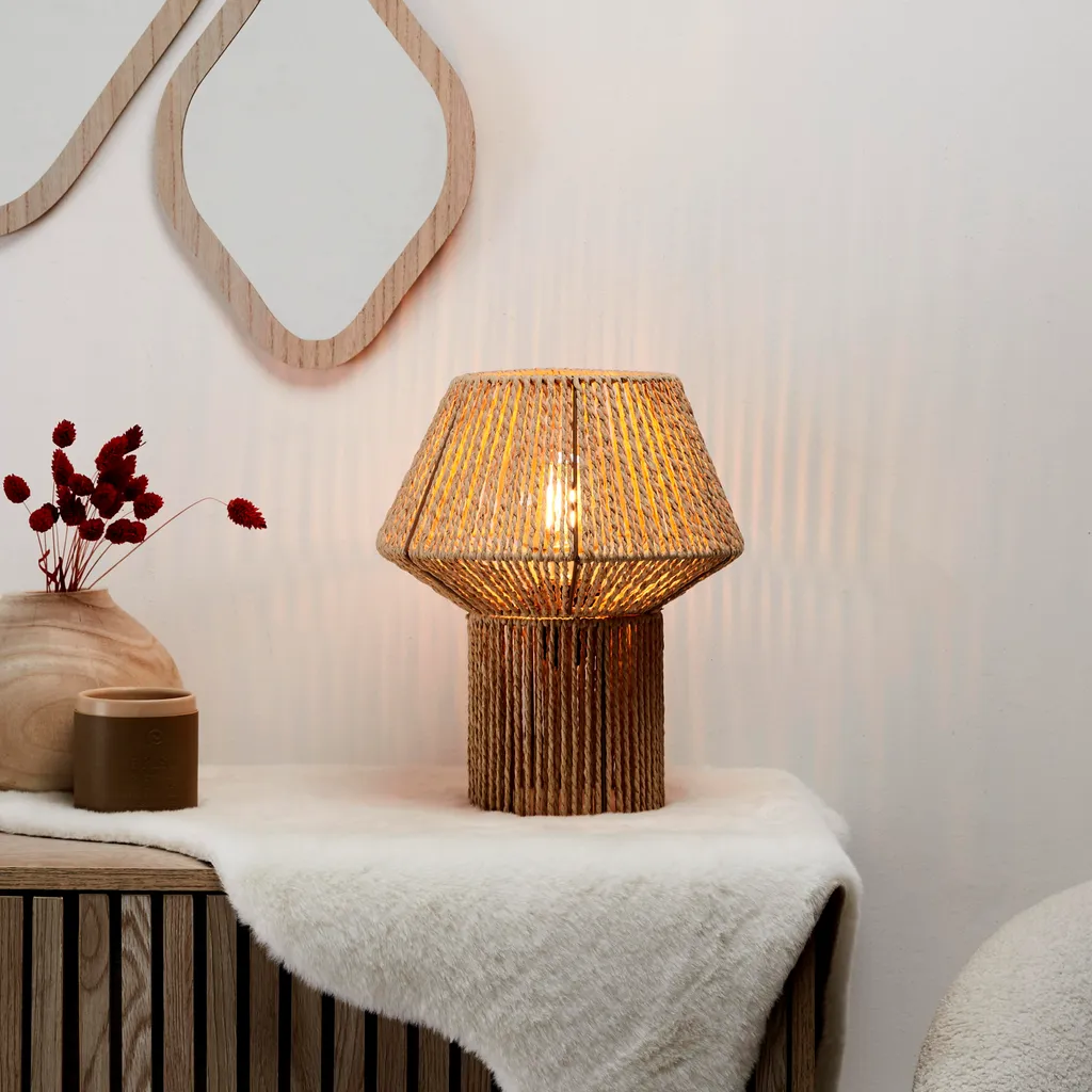 Petite lampe de salon déco effet corde M4 pour éclairage d'appoint