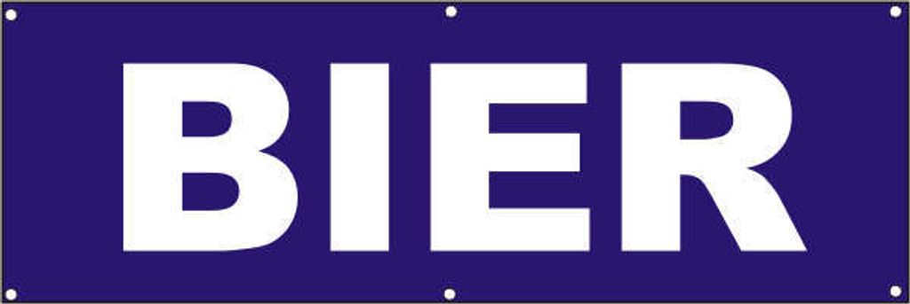 Werbeplane / Gerüstplane - p038 - Bier - NEU - 300 cm x 100 cm - für Baustelle, Garten, Zaun oder Veranstaltung