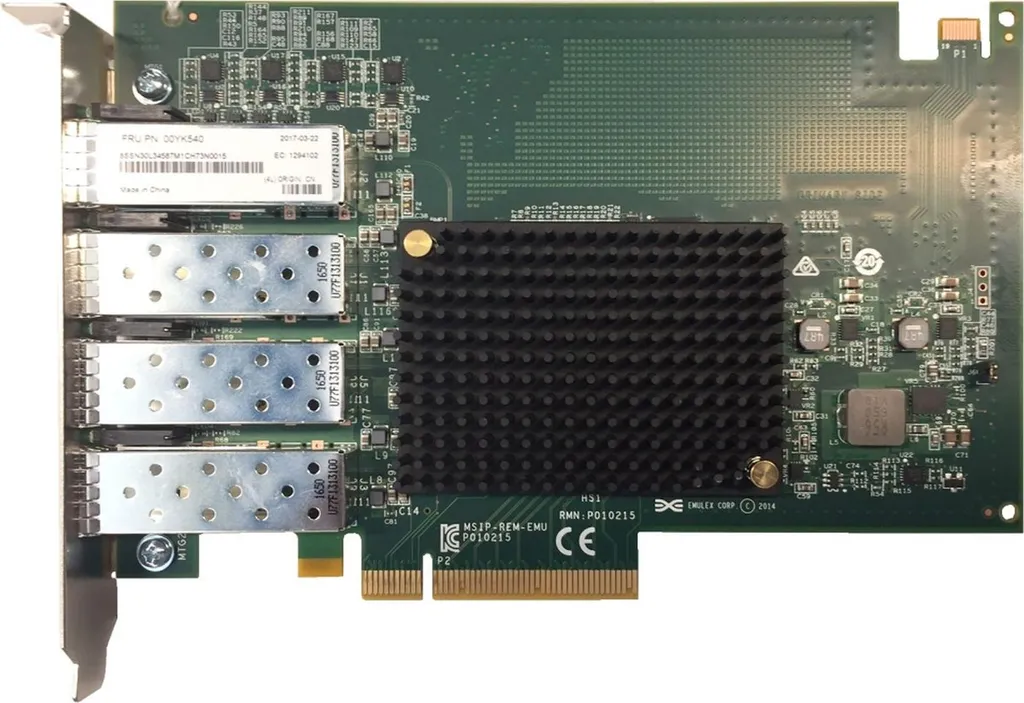 Lenovo ThinkSystem Emulex OCe14104B-NX Adaptateur PCIe 10Gb 4 ports SFP+