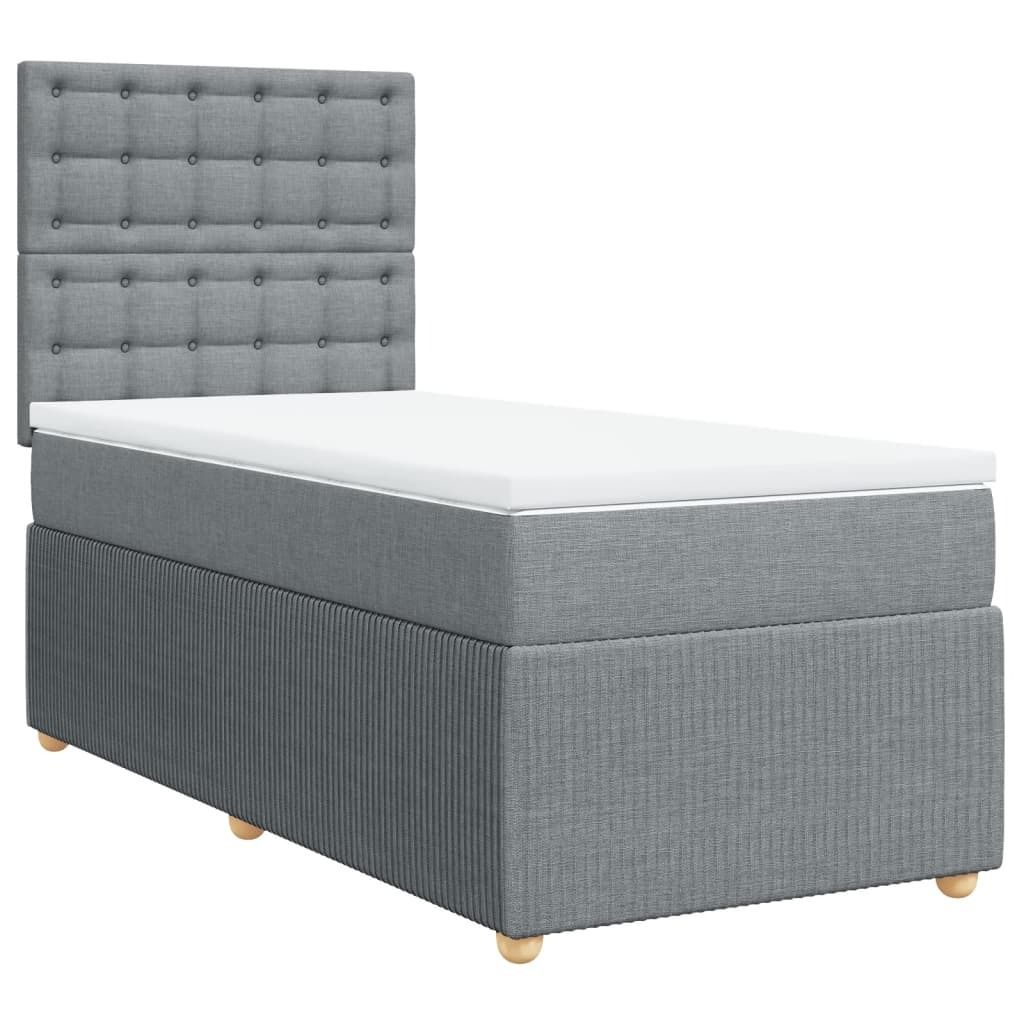 "im Sonderangebot"Boxspringbett - Einzelbett/Jugendbett mit Lattenrost - mit Matratze Hellgrau 100x200cm Stoff - Klassische Betten DEMöbel538359