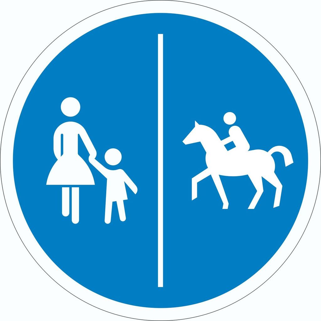 Aufkleber Kreis Getrennter Geh- und Reitweg Symbol Ø600mm