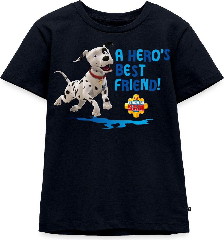 Spreadshirt Feuerwehrmann Sam Dalmatiner Schnuffi Süß Kinder Premium T-Shirt, 122/128 (6 Jahre), Navy