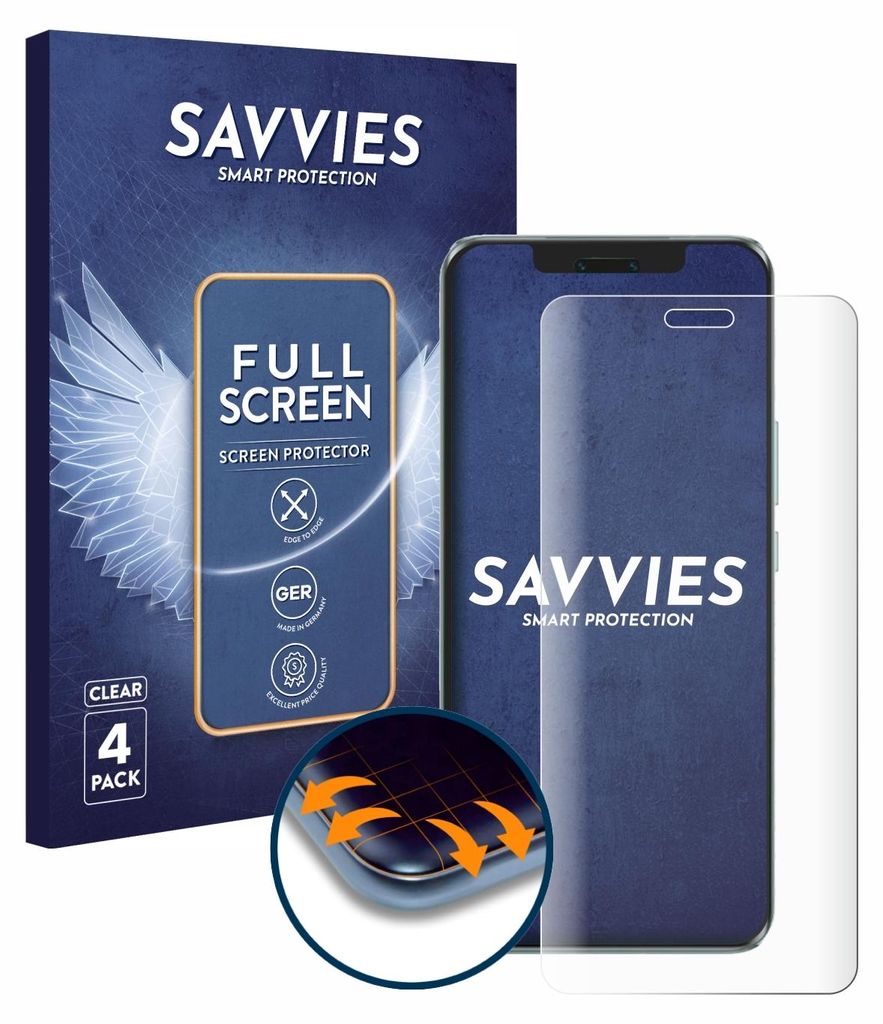 A product shot of a phone screen protector packaging and the protector itself.