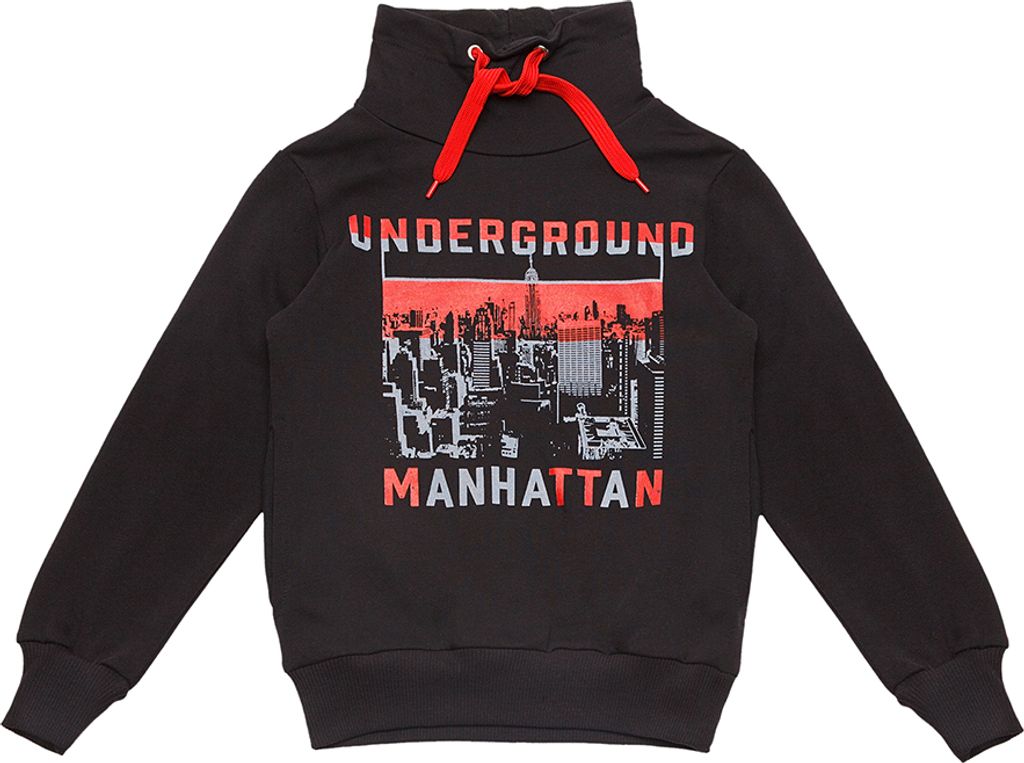 Jungen-Sweatshirt Manhattan - Schwarz - 140