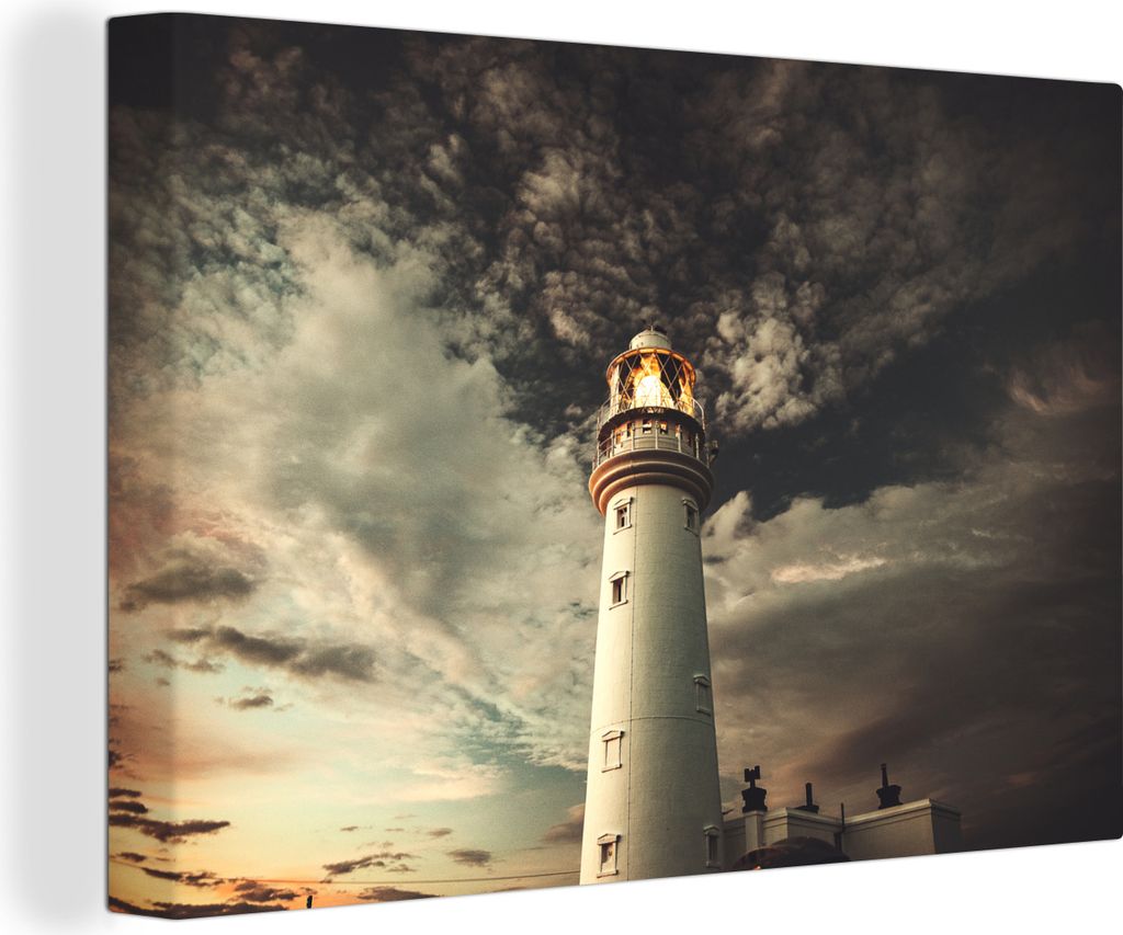 OneMillionCanvasses - Leinwandbilder - 150x100 cm, Der weiße Leuchtturm von Flamborough Head, England, Wandbilder Kunstdruck Wanddekoration - Fo...