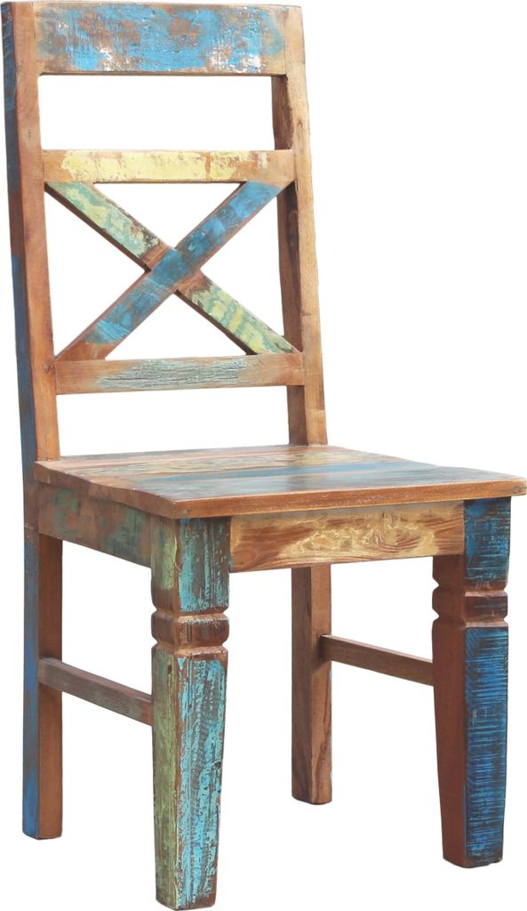 SIT Möbel Esszimmerstuhl 2er-Set | Altholz lackiert | bunt Produktbild 5
