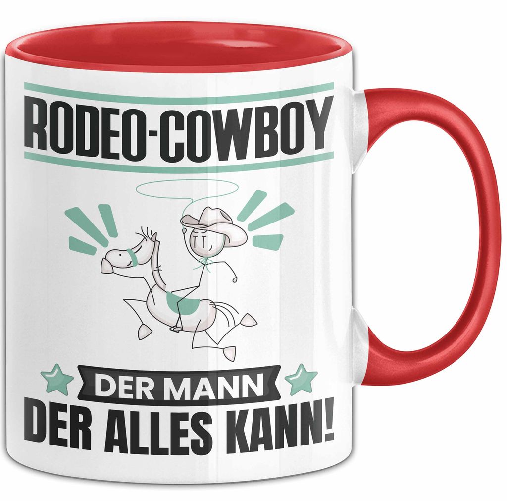 Rodeo-Cowboy Tasse Geschenk für Rodeo-Cowboy Der Mann Der Alles Kann Geschenkidee zum Geburtstag (Rot)