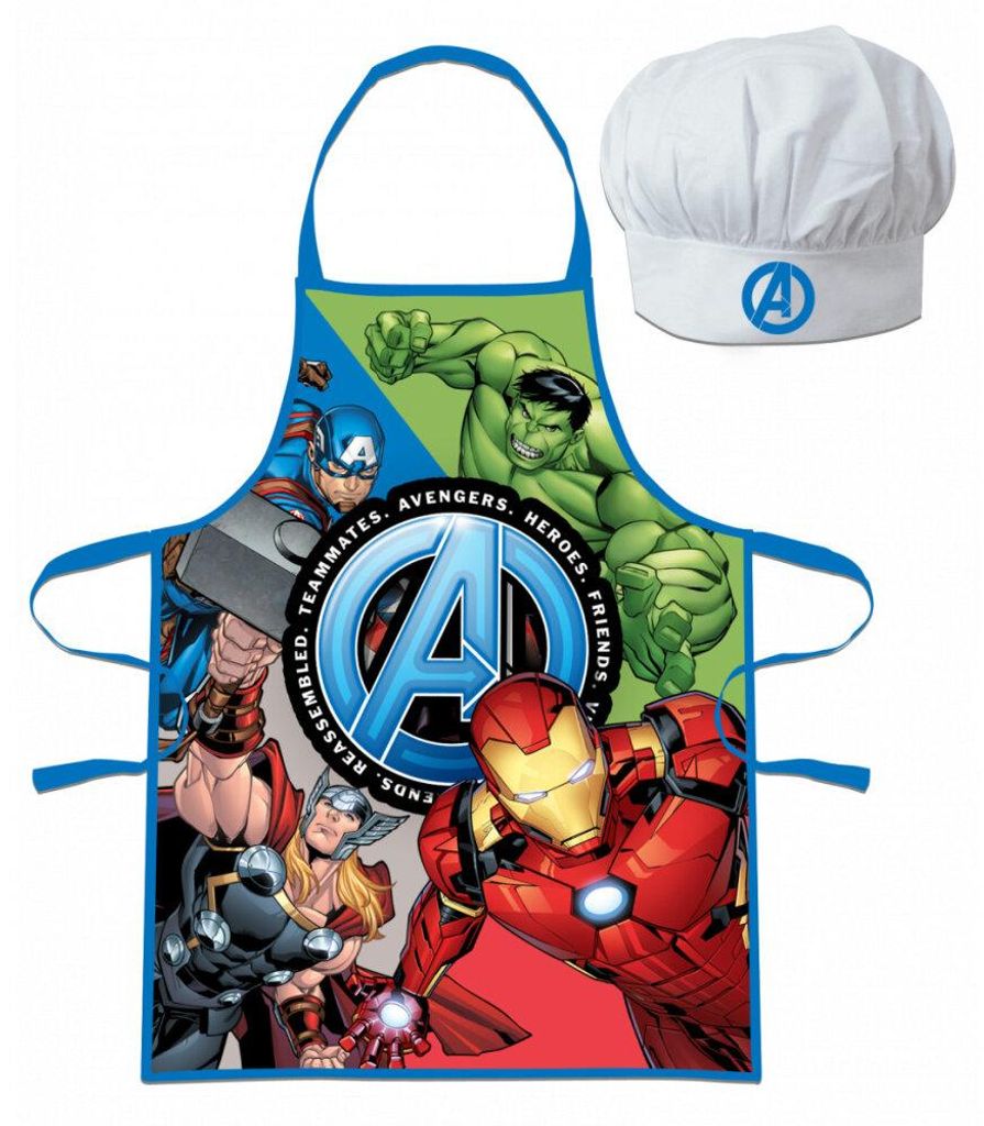 Grembiule da cucina + cappello Avengers Marvel Immagine del prodotto 