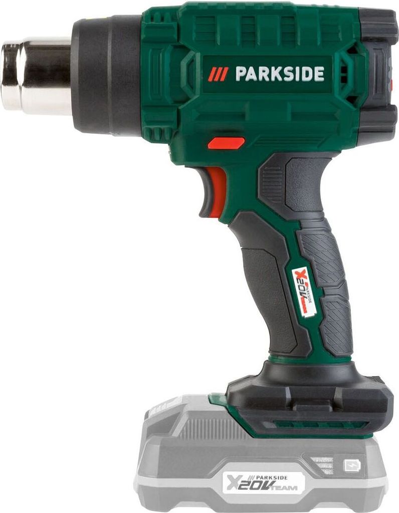 A cordless heat gun with a battery pack attached, shown against a white background.
