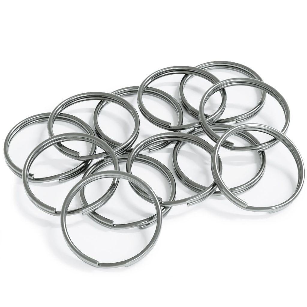 12 x Edelstahl Metall Schlüsselringe Schlüsselbund Für Schlüsselset - 35mm