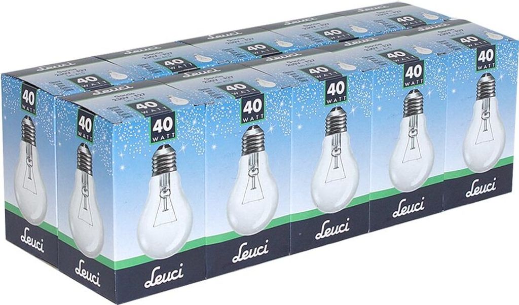 10 x Leuci Glühlampe 40W E27 klar Glühbirne 40 Watt Produktbild 