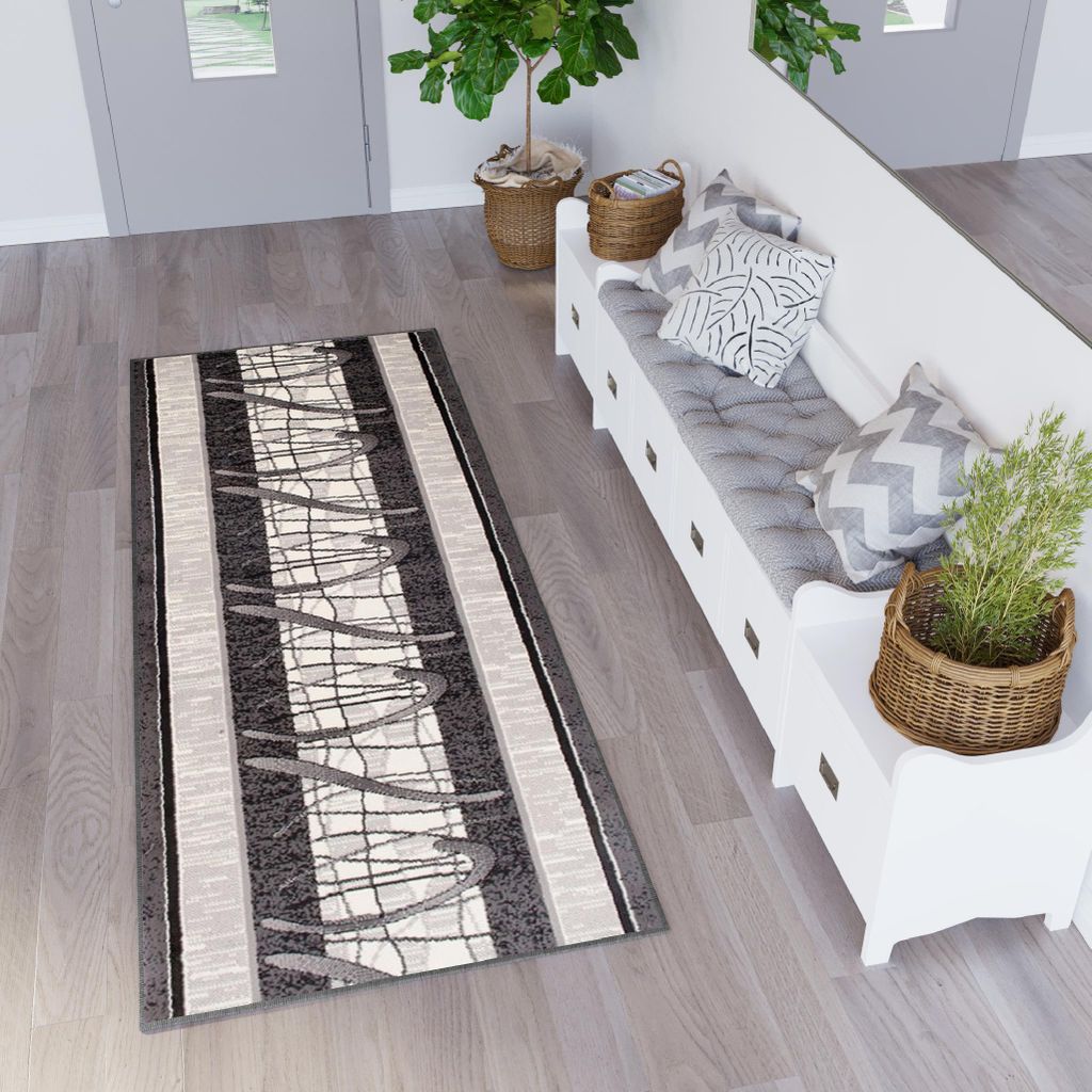 Tapiso Läufer DREAM Modern Grau Schlafzimmer 90 x 220