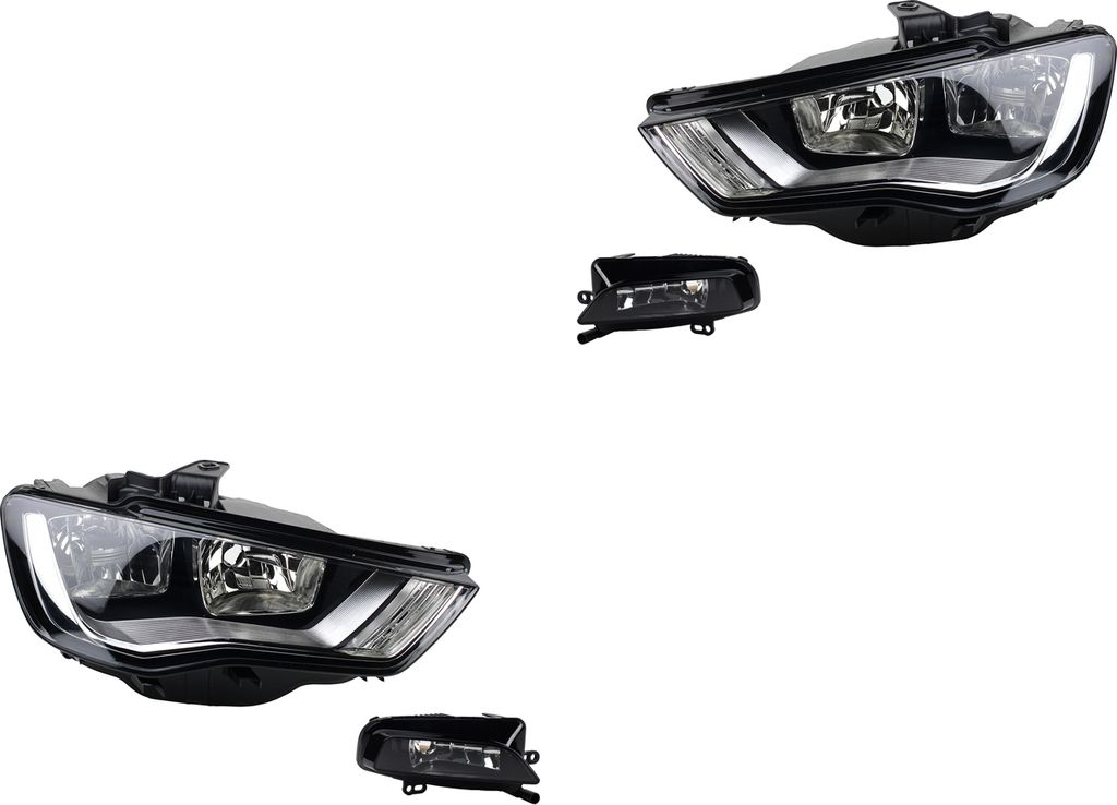 Johns, Scheinwerfer Satz Halogen Haupt passend für Audi A3 8V ab 04/2012- H7 H15 +Nebel 8V0941003 8V0941004 8V0941699D 8V0941700D